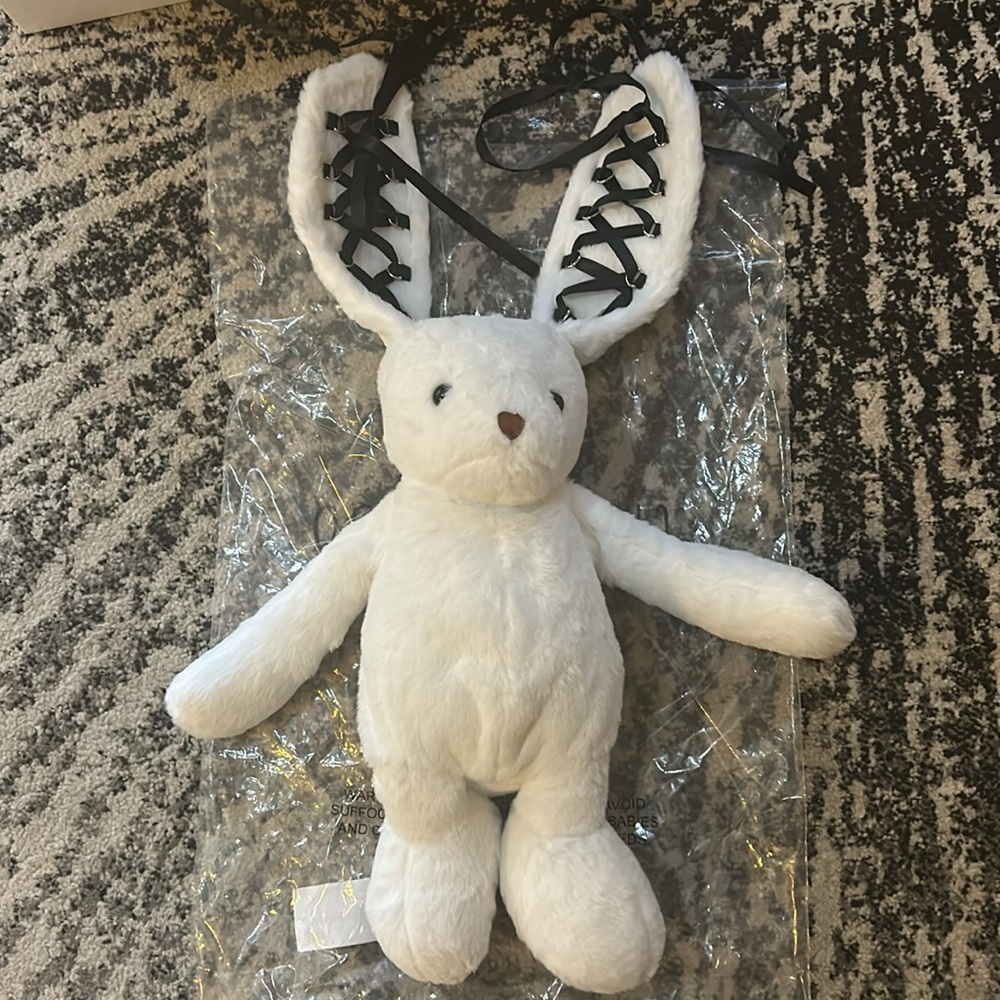 Current Mood Cuddly Bunny Plush Backpack - White